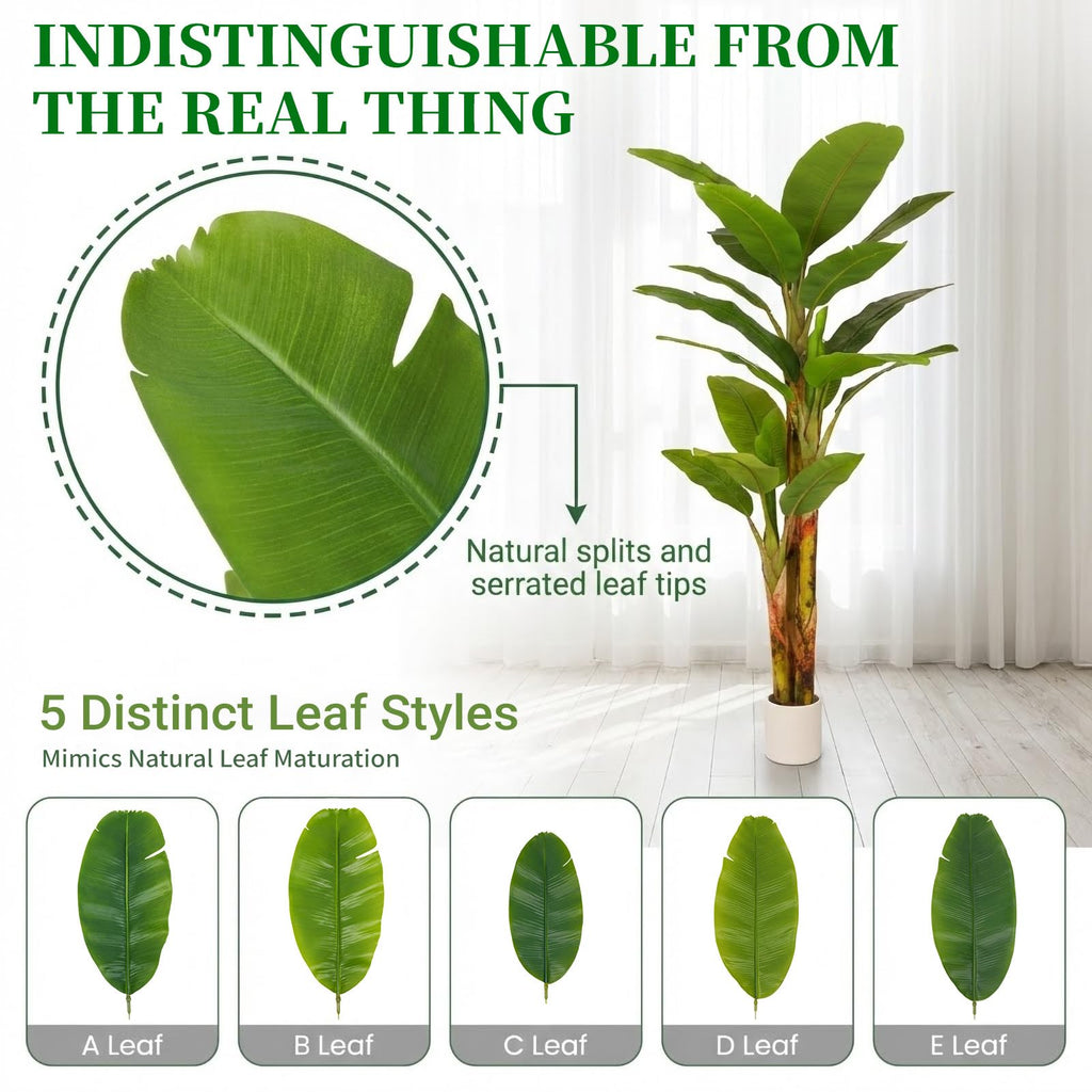 8FT Artificial Banana Tree Luxury Faux Banana Plant Fake Tree Decor Extra Large Tropical Tree Indoor Floor Plant Home
