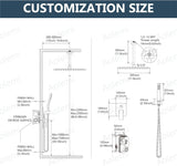 Ceiling Mount Shower System Rain Shower Head with Handheld Spray High Pressure Shower Faucet Set Rough-in Valve Shower