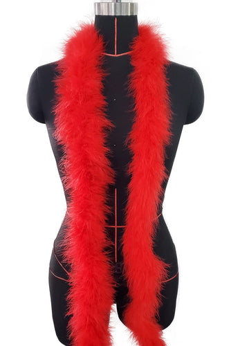 20g Fluffy Marabou Feather Boa for DIY Craft Sewing Trim Home Wedding Party Decoration-Red - 2 Yards