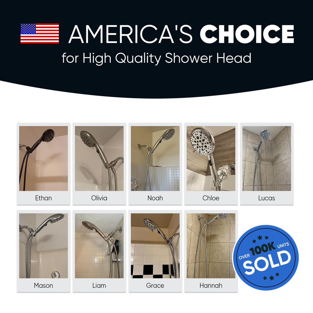 9 Spray Modes Handheld Shower Head, Water-Saving, Gold