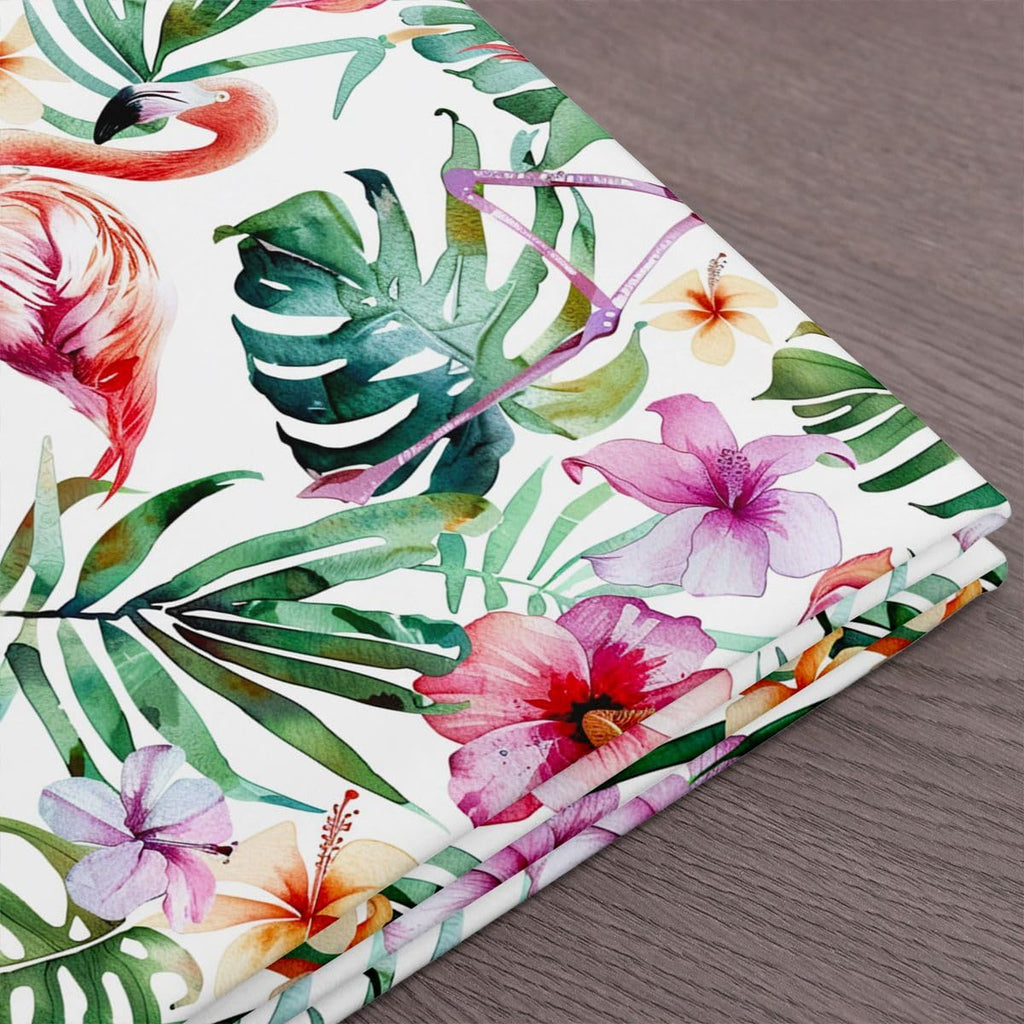 Pink Flamingo Fabric by The Yard, Tropical Palm Leaves Waterproof Outdoor Fabric, Hawaii Summer Vacation Upholstery and