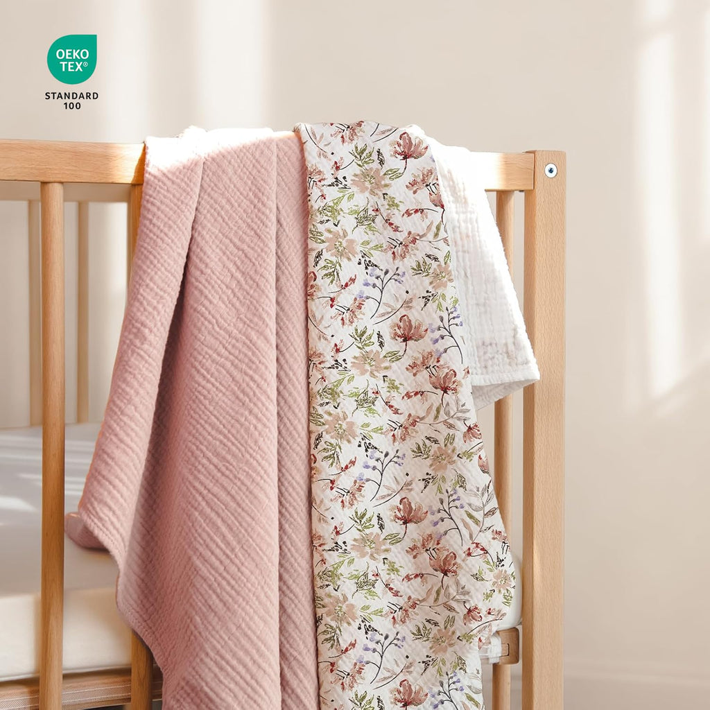 Muslin Swaddle Blankets for Baby: 100% Cotton Receiving Blankets