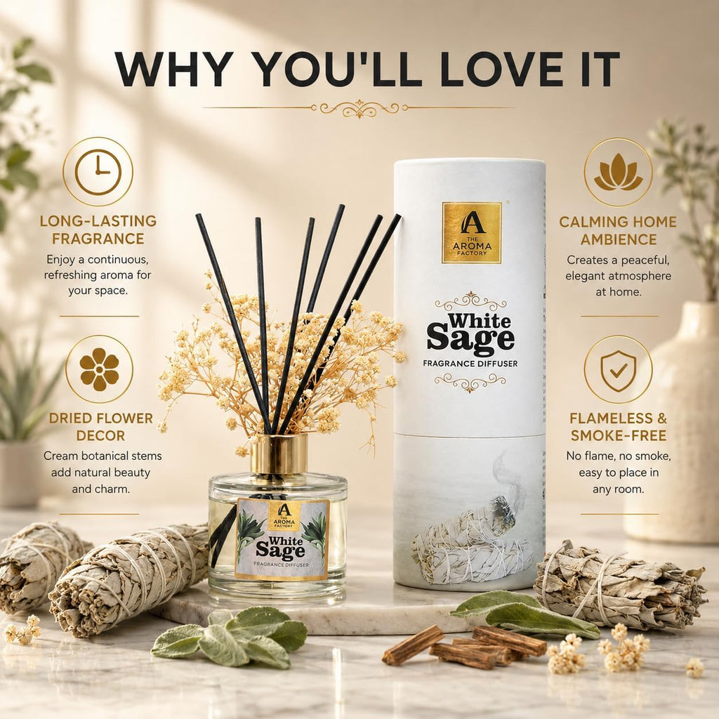 Fragrance Reed Diffuser Set with Natural Essential Oil, Aroma Sticks & Real Preserved Flowers | Luxury Home Decor