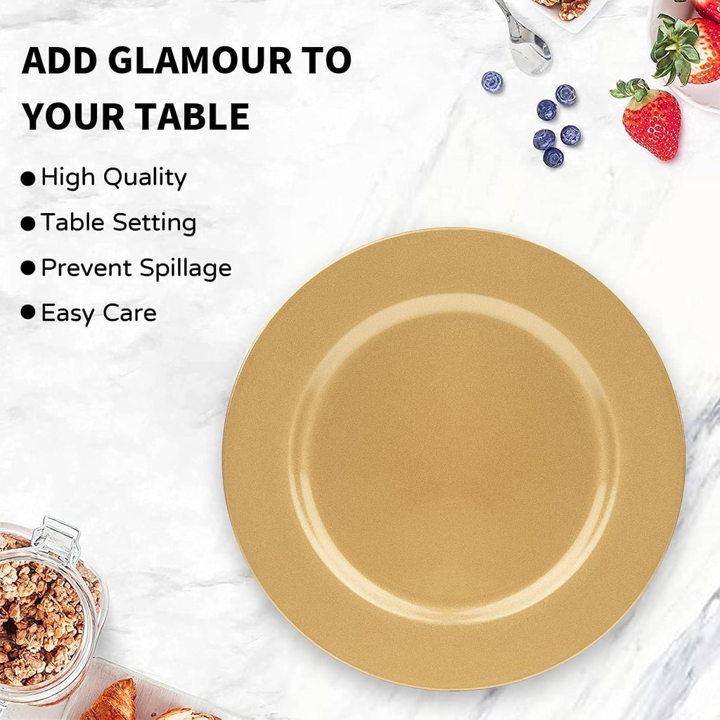 Gold Charger Plates, 13" Plate Chargers for Dinner Plates - Set of 12