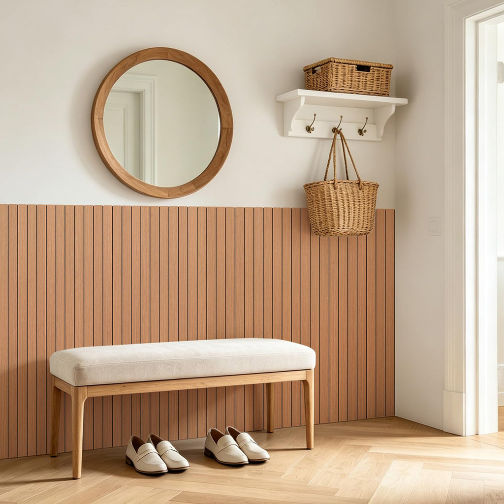 6-Pack Peel and Stick Wood Panels for Wall PVC, Walnut