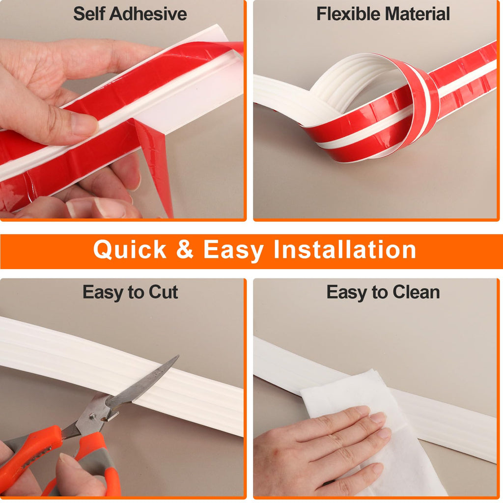 Wall Corner Protector Molding Trim, 1.6 in x 20 ft, White