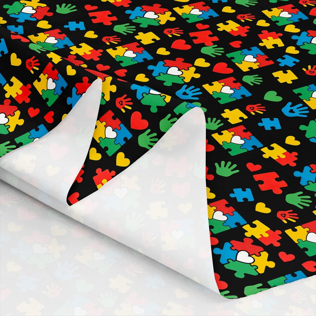 Hand Palm Fabric by The Yard, Autism Series Pattern Soft Polyester No Stretch Geometric Jigsaw Puzzle Lightweight