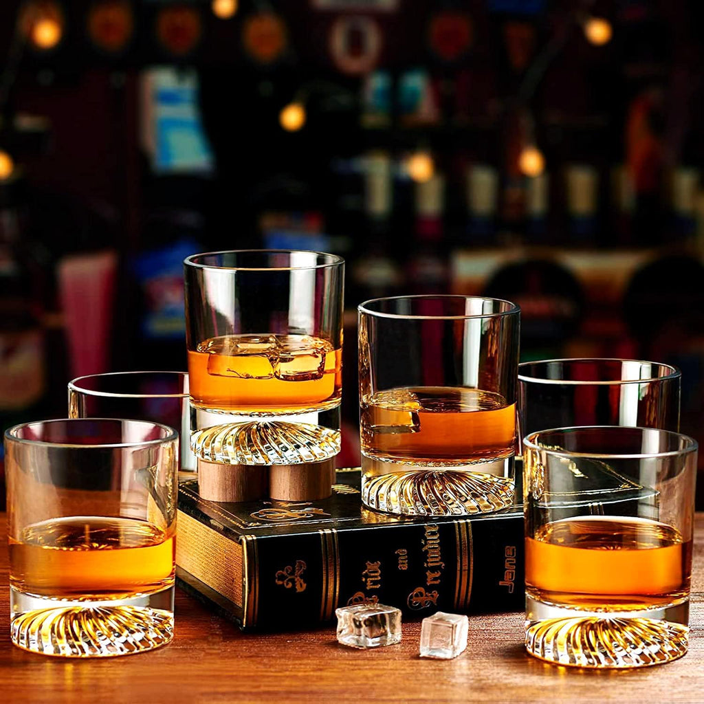 Whiskey Glasses Old Fashioned Glasses Set of 6 12oz Rocks Glasses Gift for Men Women Drinking Bourbon Scotch