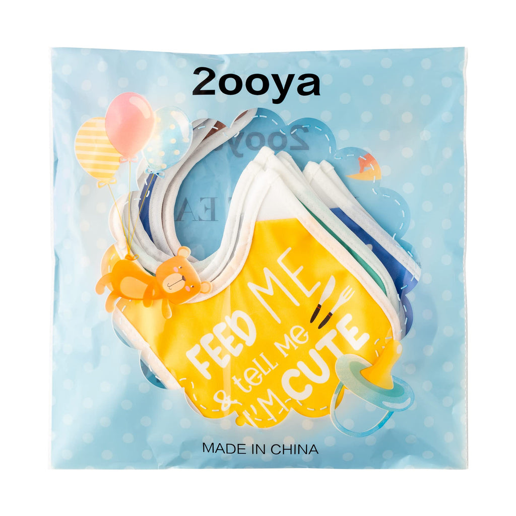 7Pcs Cotton Waterproof Baby Bibs Adjustable Hook Loop Closure Infant Bib Unisex Colorful Newborn Babies Food Bibs for