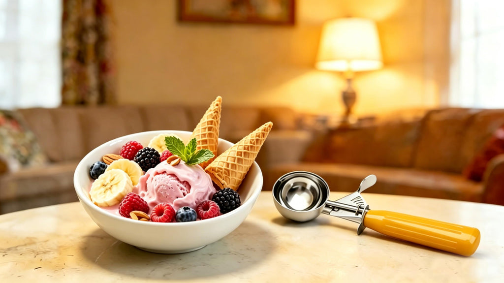 Commercial-Grade Ice Cream Scoop 1.63 oz, 18/8 Stainless Steel Cookie Scoop with Plastic Handle, Portion Control