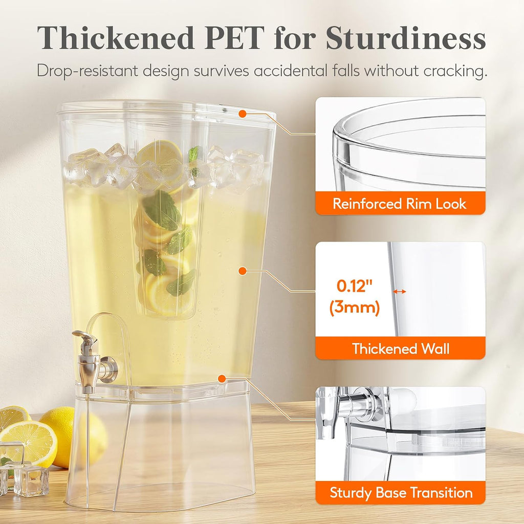 2 Gal Drink Dispenser with Leak-Proof Spigot & Fruit Infuser