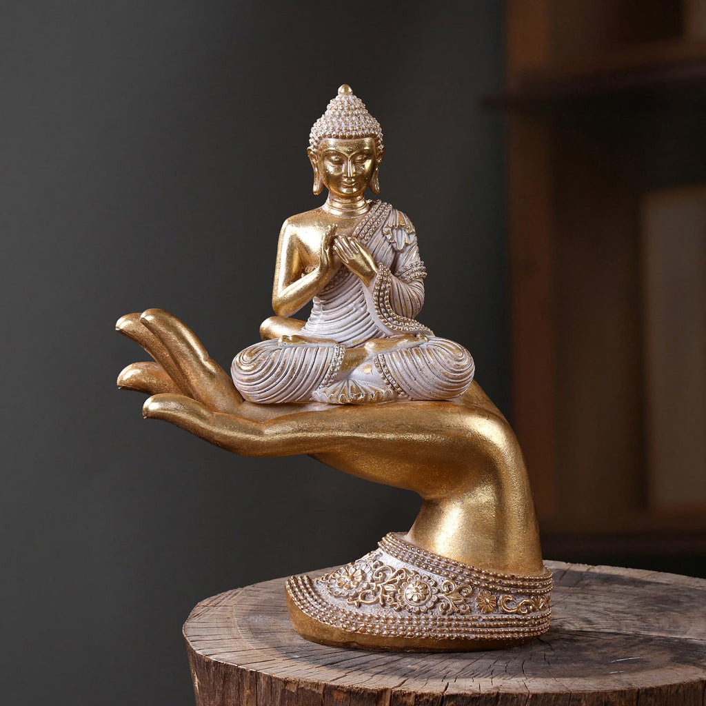 Statue Decor Gold 8.7"- Buddha Statues for Zen Decor - Buddha Statue Large for Spiritual-Buddha Decor -Buda-Indoor