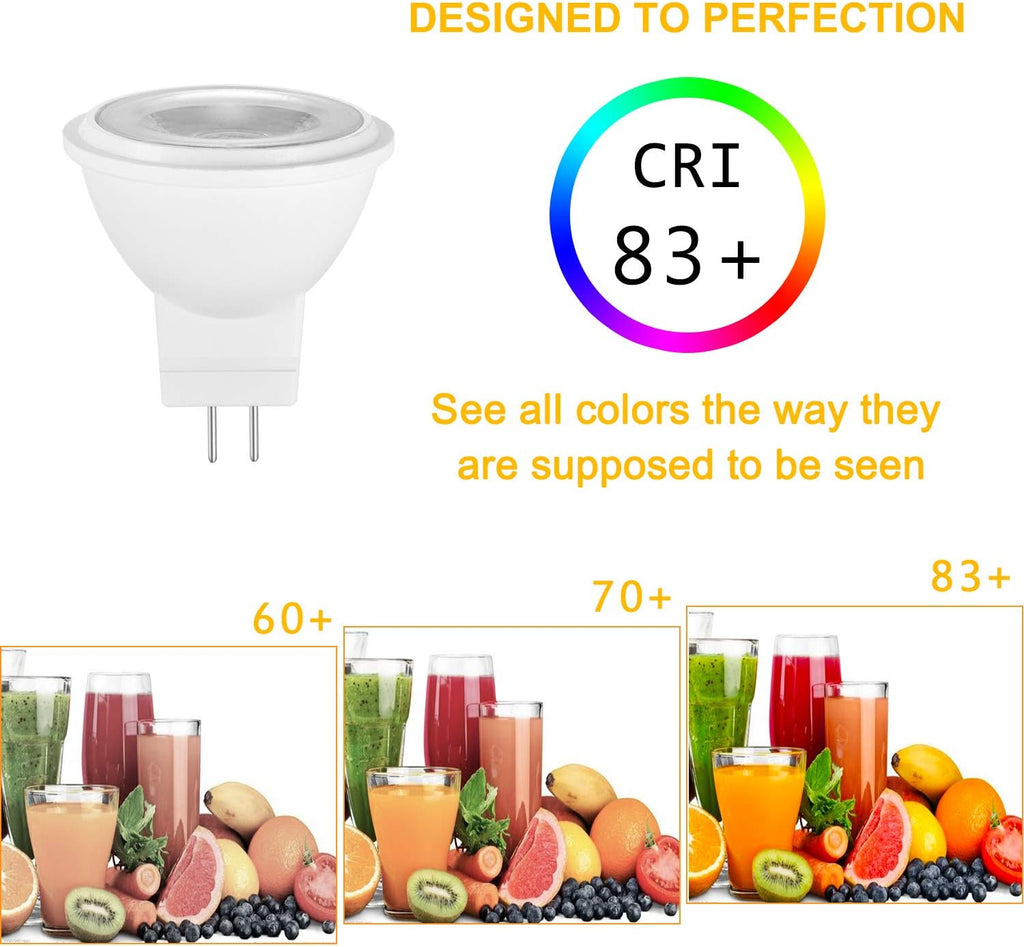 5W MR11 GU4 LED Light Bulbs 12V 20W 35W 40W Halogen Bulb Replacement Soft Warm White 3000K Recessed Spotlight Lamp