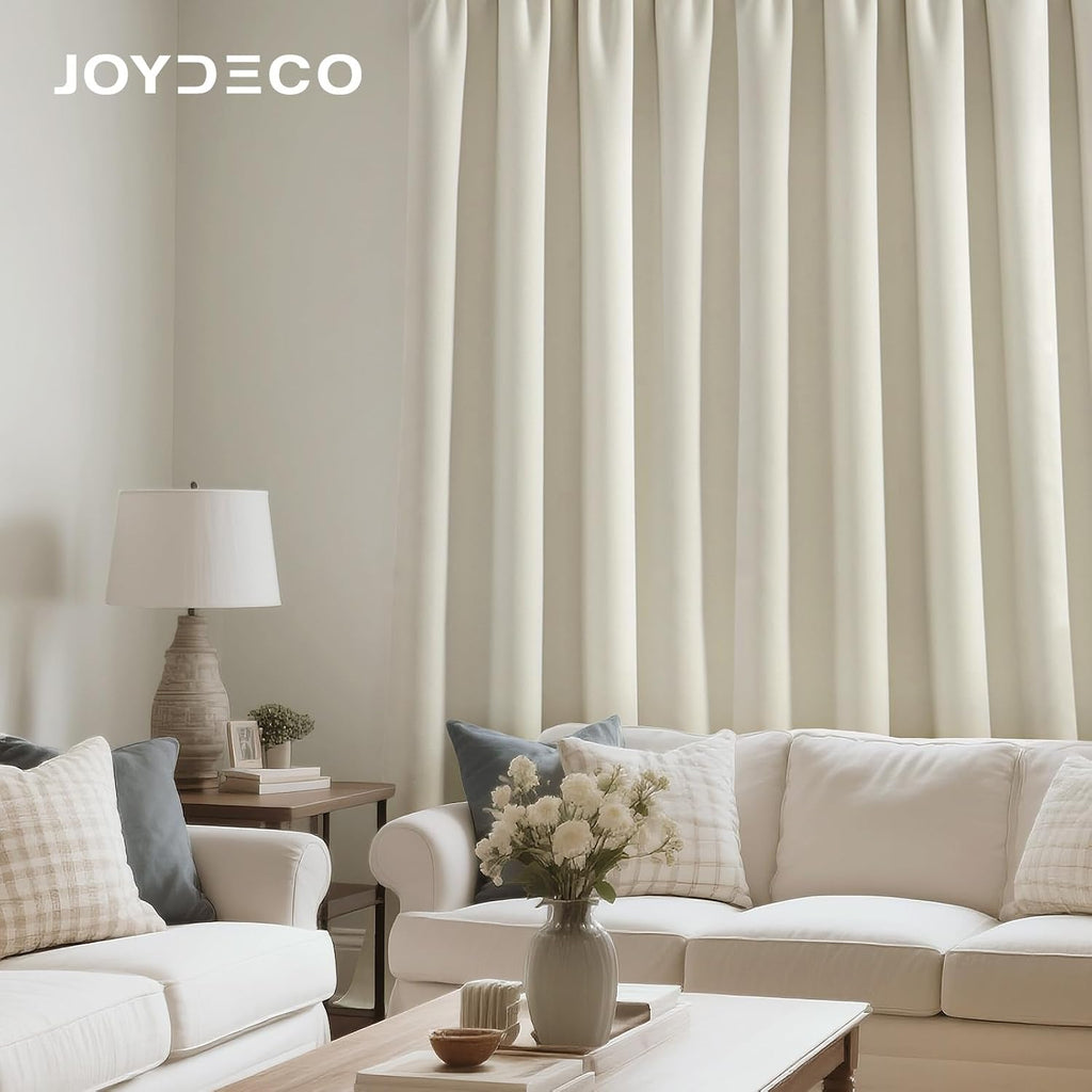 White Velvet Curtains 84 Inches 2 Panels, Luxury Thermal Insulated Soft White Curtains , Room Darkening Velvet Drapes