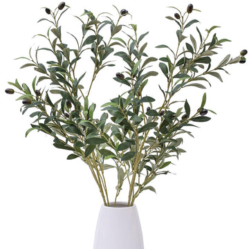 39 Inch Artificial Olive Branch Greenery Stems Fake Plants with 222 Leaves for Vase Faux Olive Branches Home Decor