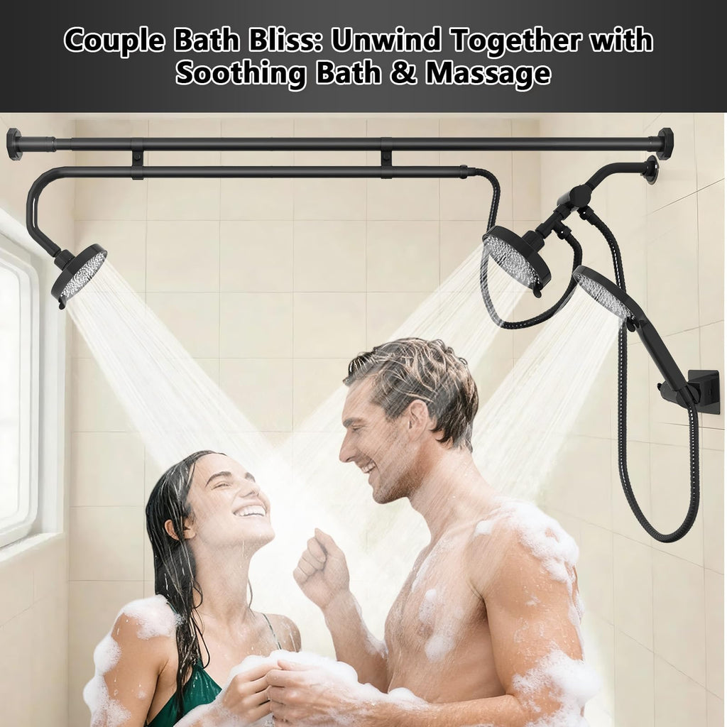 Tandem Shower Head, Dual Shower Head with Handheld for Two People