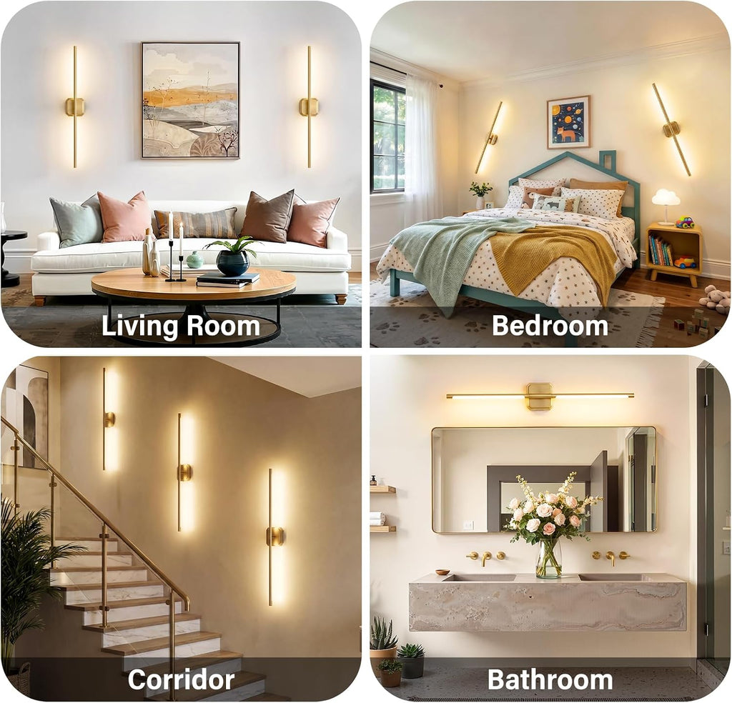 Battery Operated Wall Sconces Set of 2: Rechargeable Wall Lights with Remote Control, 2700K-6000K Dimmable LED Wall