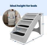 CozyUp Folding Dog Stairs, Portable Indoor/Outdoor Pet Steps for Bed & Couch, Grey, 25 Inch