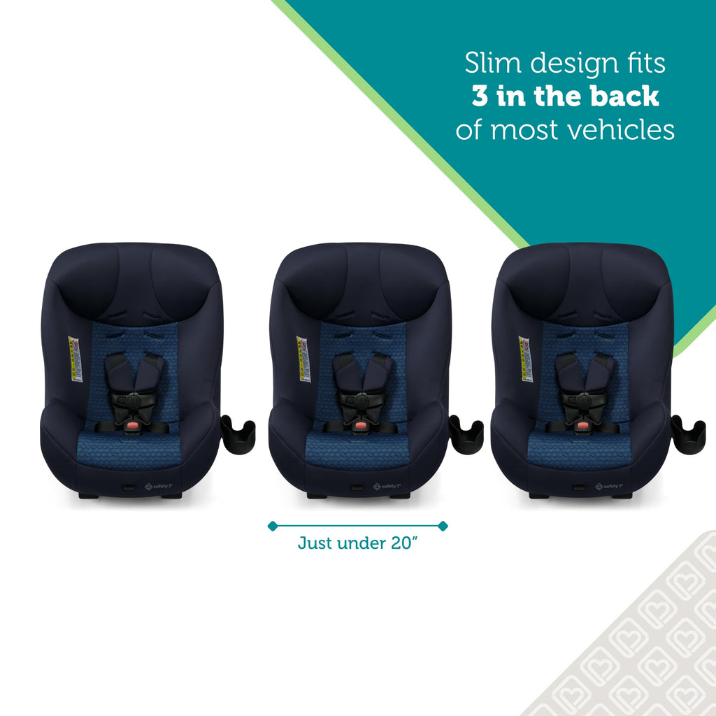 Safety 1st Smooth Ride Convertible Car Seat, 2-in-1 Rear & Forward Facing, 5-40 lbs, 30-50 lbs, Fits 3 Across, Slim