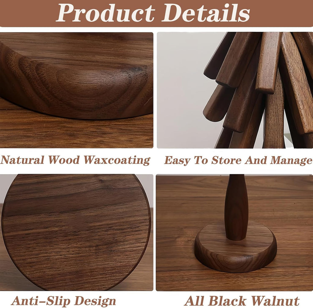Tree Coasters, Wooden Trivet for Hot Dishes, 3-Piece Trivet Tree Set Coaster, for Hot Pots and Pans Heat Resistant - Set of 3