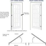 French Door, 32" x 80", 15-Lite Clear Glass, Prehung Interior Door, Right-Handed, White MDF with Door Jamb & Hardware