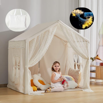 Kids Play Tent with Star Lights for Girls Princess Castle