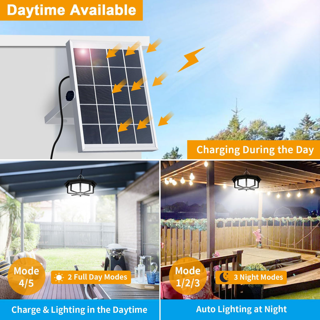 Solar Shed Lights Indoor Outdoor, Solar Powered Motion Sensor Pendant Light Daytime Available, Solar Indoor