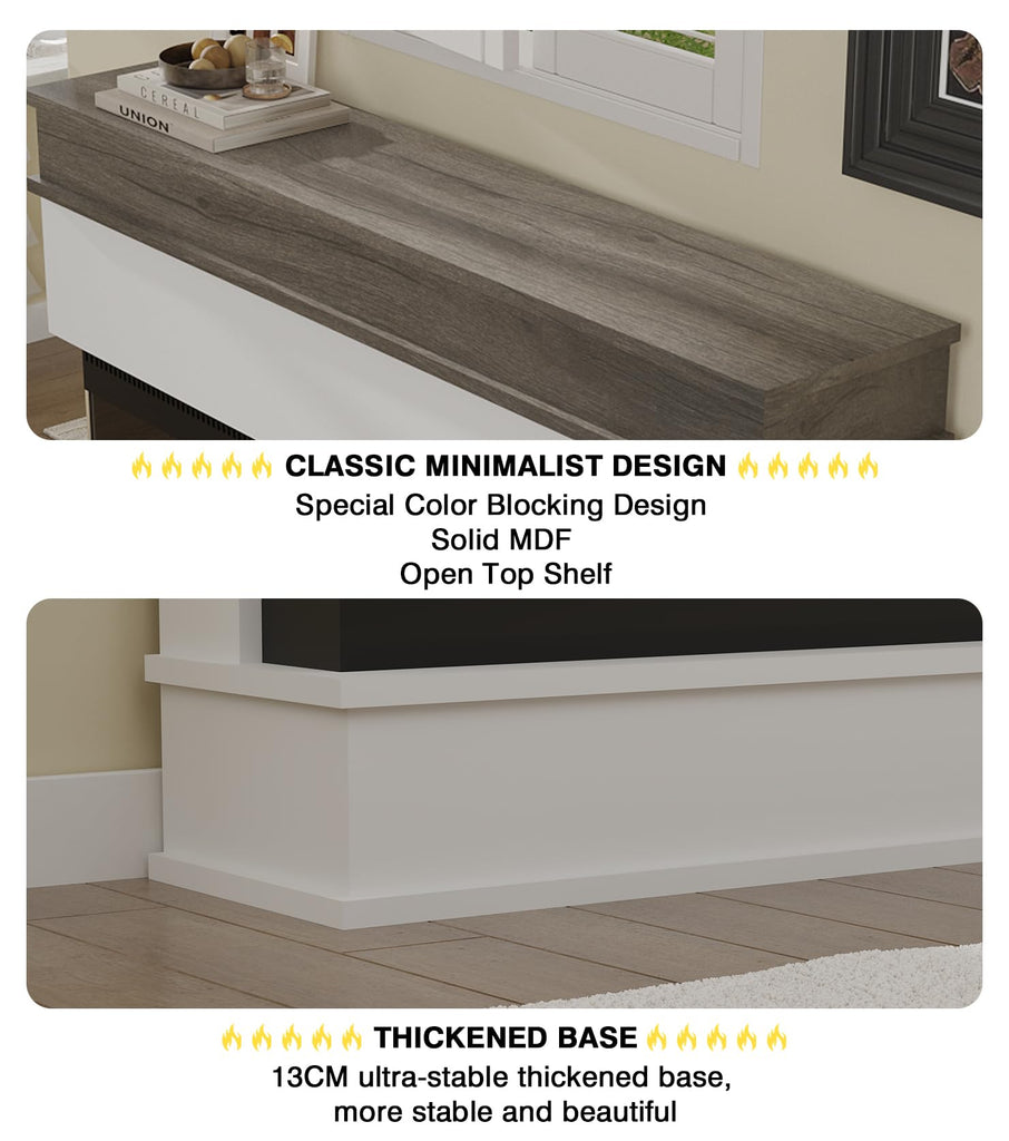 3-Sided View Electric Fireplace Insert - Minimalist Mantel - 12 Color Flame Effect - 1500/750 Watt Heater - Remote
