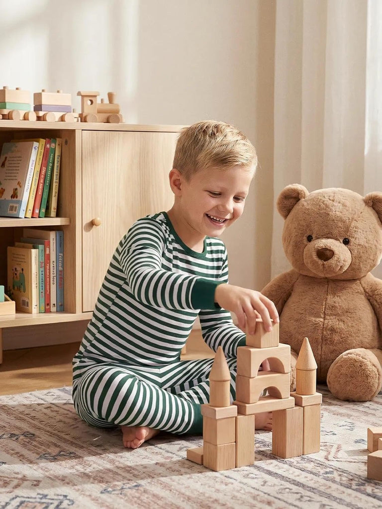 Bamboo Viscose Toddler Kid Pajamas Set Boys/Girl Striped Sleepwear