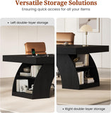 70.9 Inch Executive Desk, Large Office Desk with Power Outlet & Storage Shelves