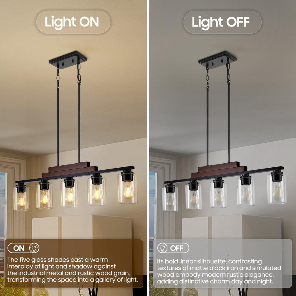 Kitchen Island Lighting, 34" Dining Room Light Fixture Over Table