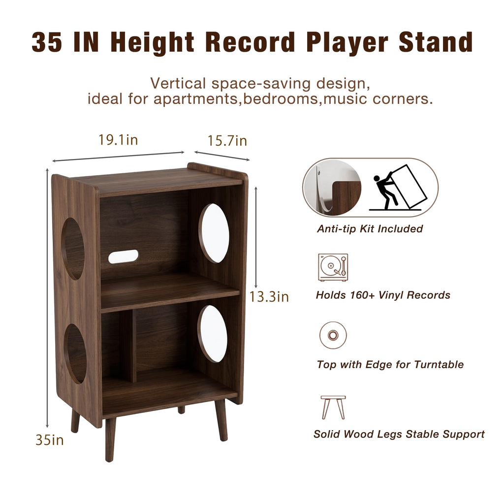 Record Player Stand, Turntable Stand with Vinyl Record Storage