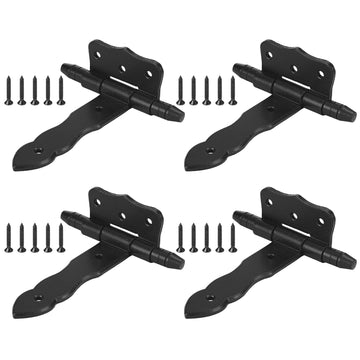 4 Pack 5'' Antique Cast Iron Vintage Heavy Duty T Hinges with Hardware