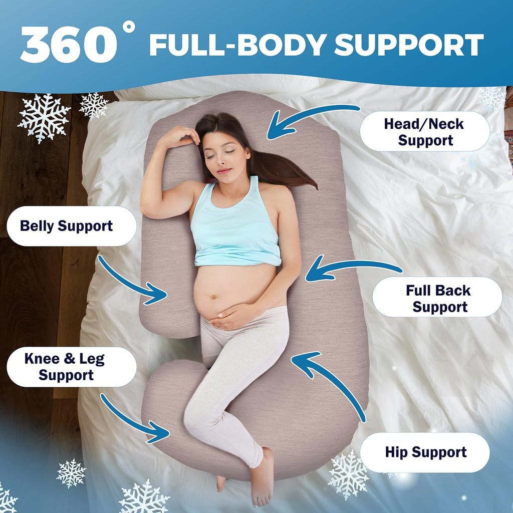Pregnancy Pillows for Sleeping - 57-Inch Maternity Pillow for Pregnant Women with Removable Washable Cover - Support