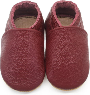 Genuine Leather Baby Booties Soft Sole Toddler Walking Shoes Flexible&Breathable Baby Slippers for First Walkers Boys