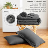Queen Comforter Set - 7 Pieces Bed in a Bag Queen, Luxury Comforter Set with Sheets for All Season