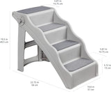 Foldable Non-Slip Pet Stairs for Small Dogs and Cats, Senior Pets, Easy to Climb, 14.6" x 22.75" x 19.5", Grey