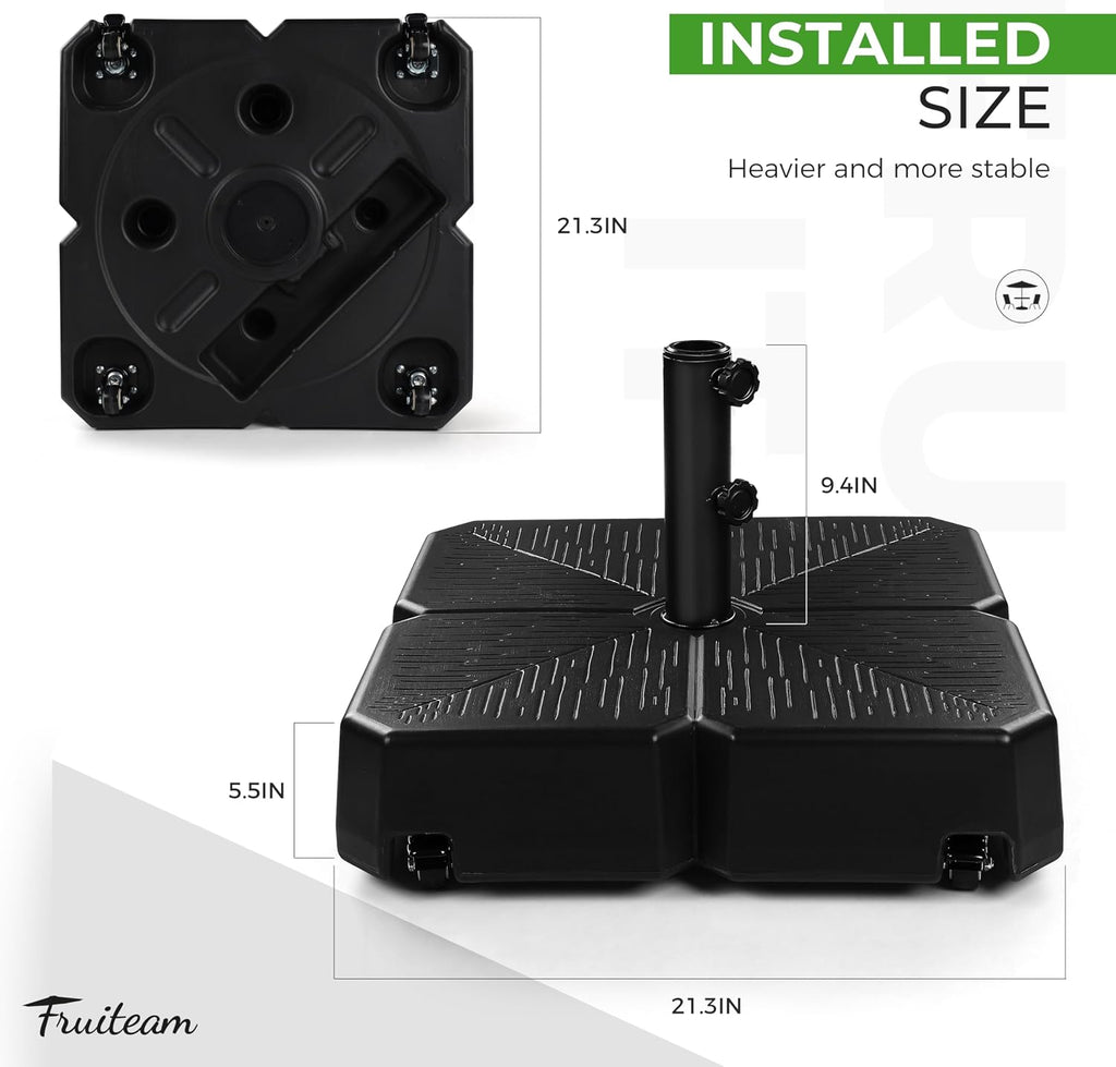Umbrella Base with Wheels, 120 LBS Heavy Duty Patio Umbrella Stand