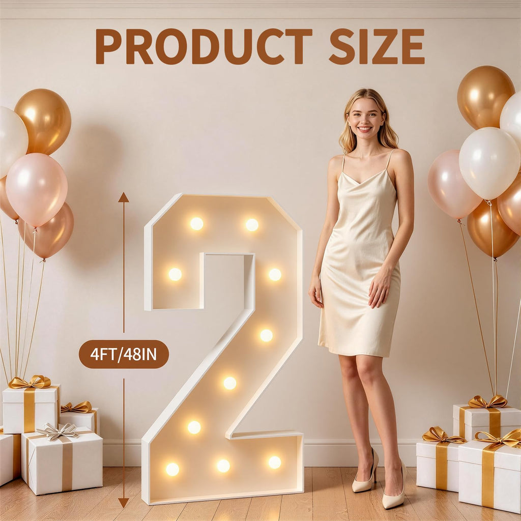 4FT Light Up Marquee Numbers 80 for 80th Birthday Decorations