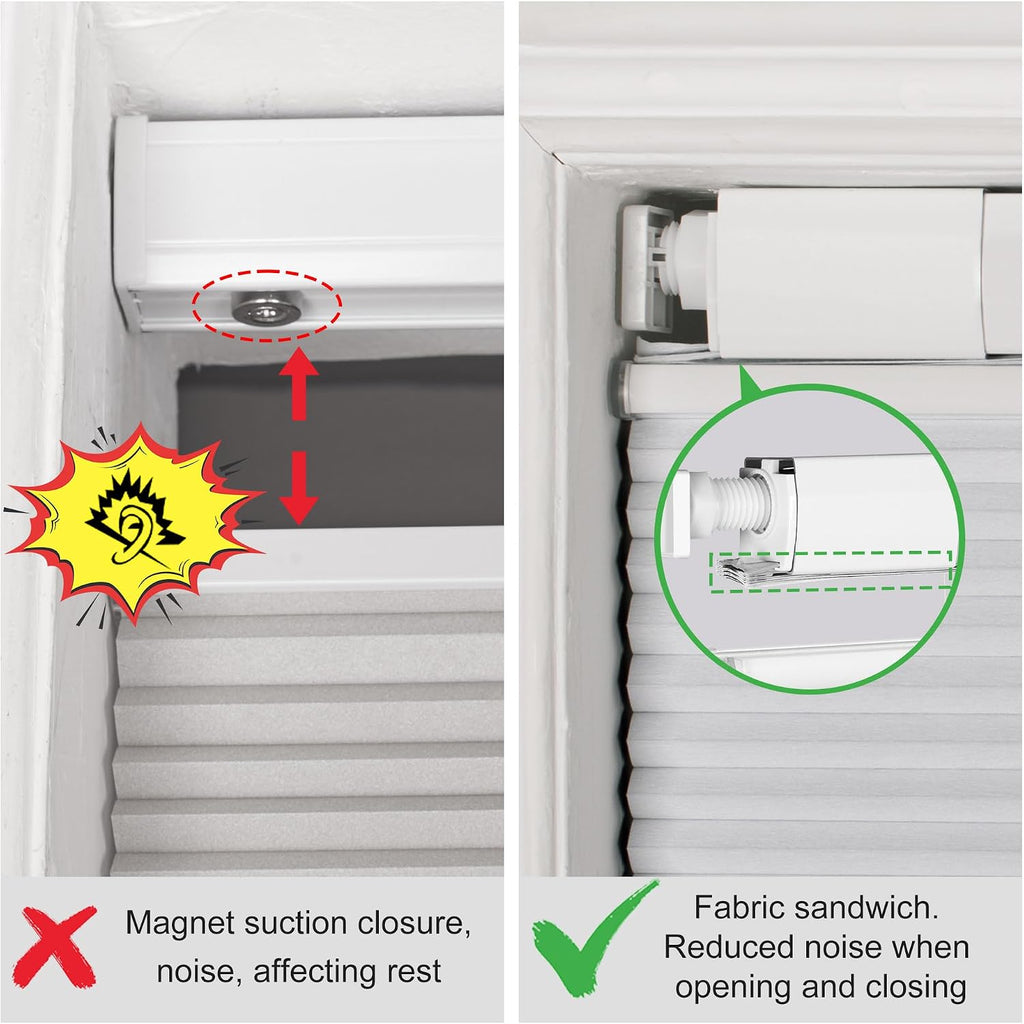 Top Down Bottom Up Cordless Cellular Shades No Tools No Drill Honeycomb Blinds for Windows Shades for Indoor Windows
