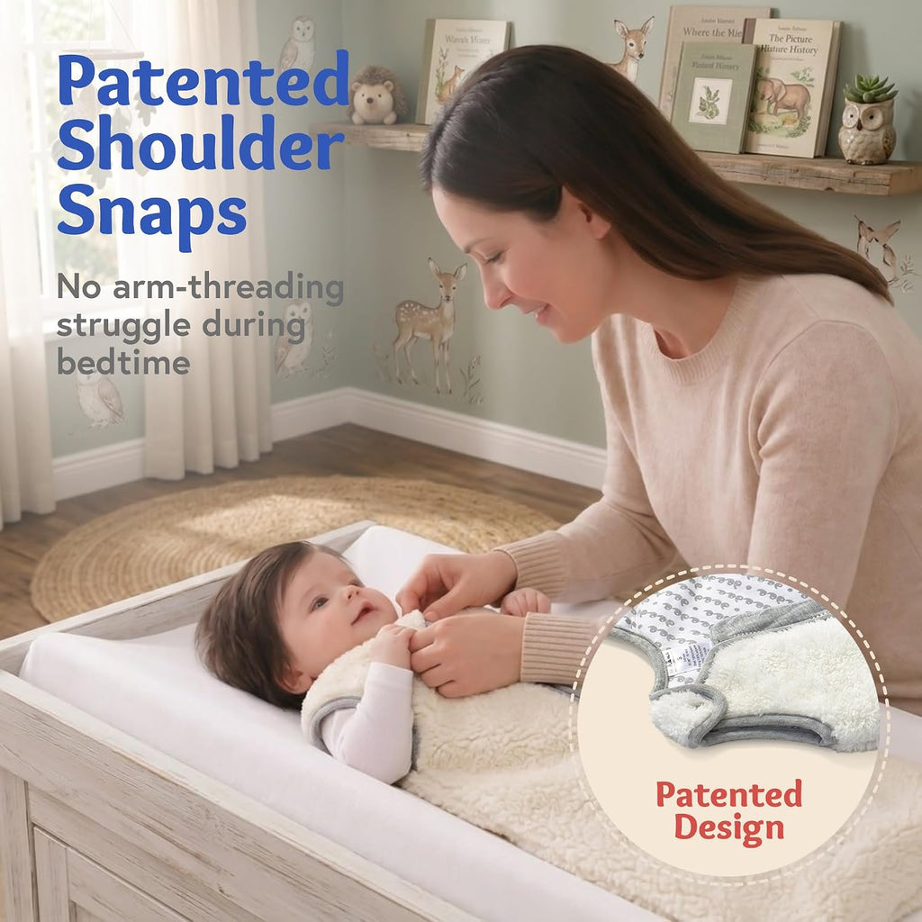 Deedee Sleep Nest Teddy - Sherpa Sleep Sack 2.5 TOG Fuzzy Dino