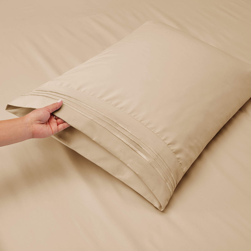 Flex Top King Sheets, 6 Piece Set - Hotel Luxury Sheets for Top Split King Bed, Super Soft Bedding Set, Head Split