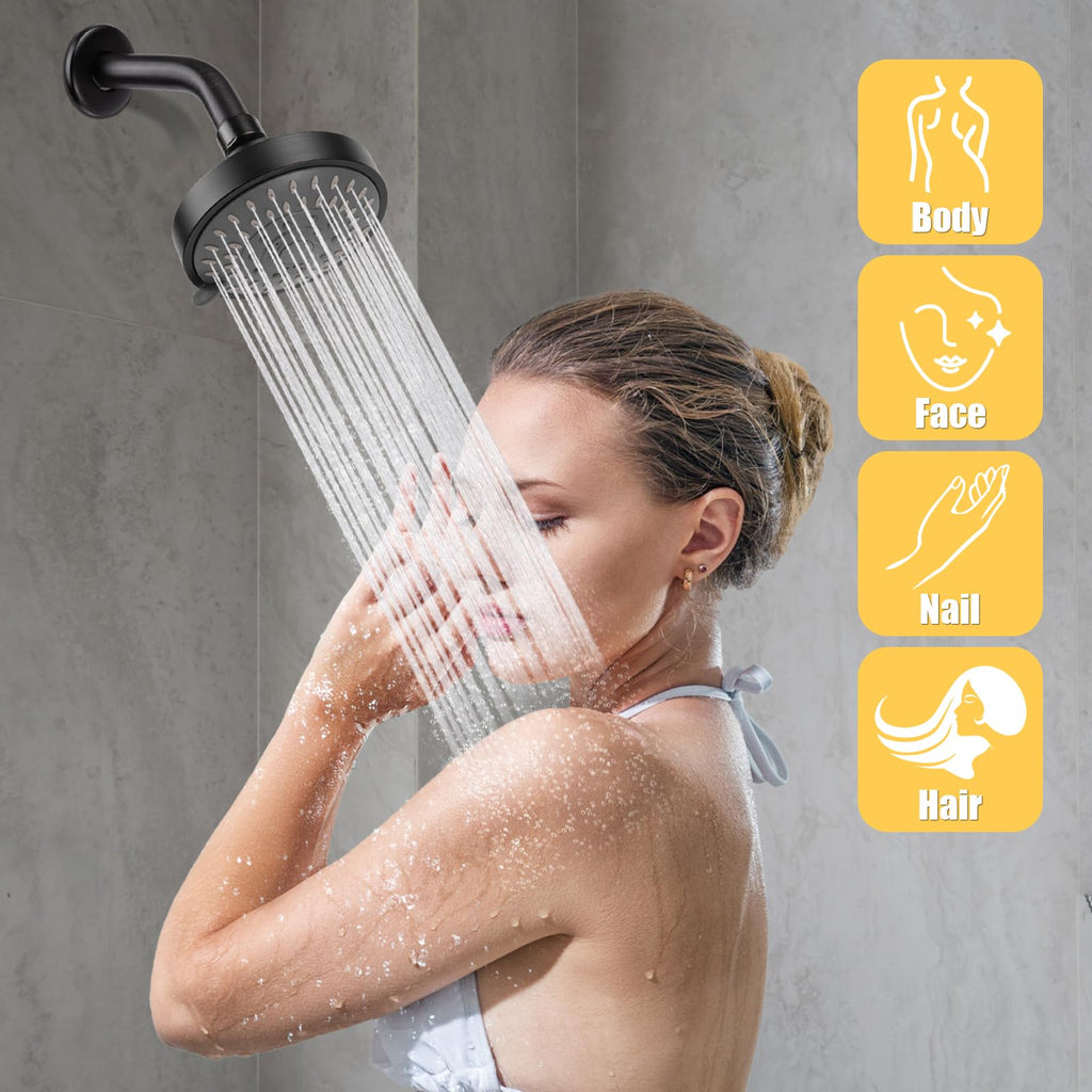 High Pressure Rain Shower Head 5 Modes 4.1 Inch Oil Rubbed Bronze