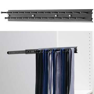 1 Pcs 13.8'' Sliding Tie Rack Hangers for Closet, 25 Tie Each, Black