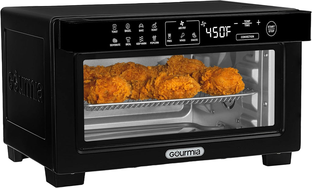 Toaster Oven Digital Air Fryer - Convection Mode with 4 Slice Capacity, 3 Rack Positions, 12 Presets