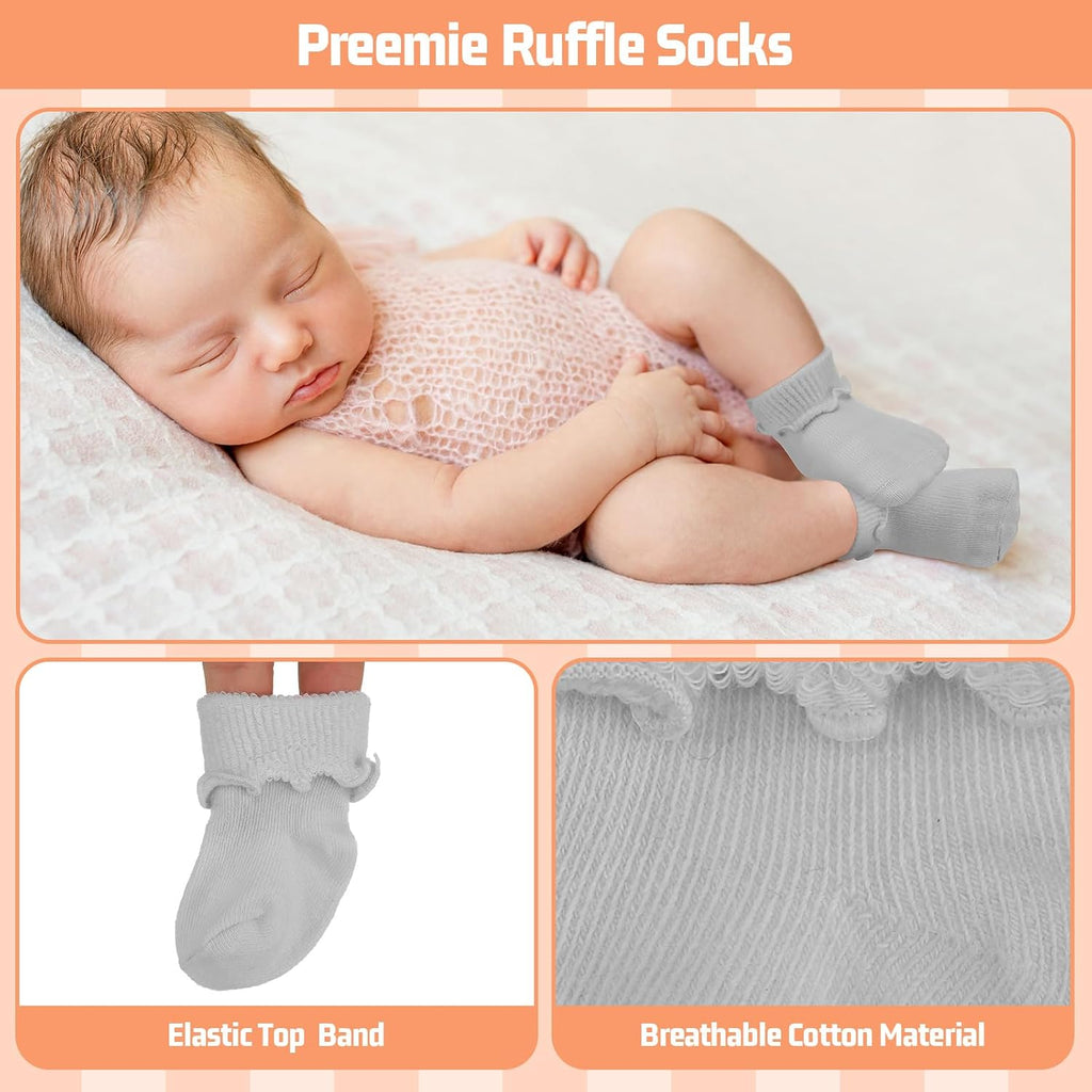 12 Pair Preemie Newborn Socks