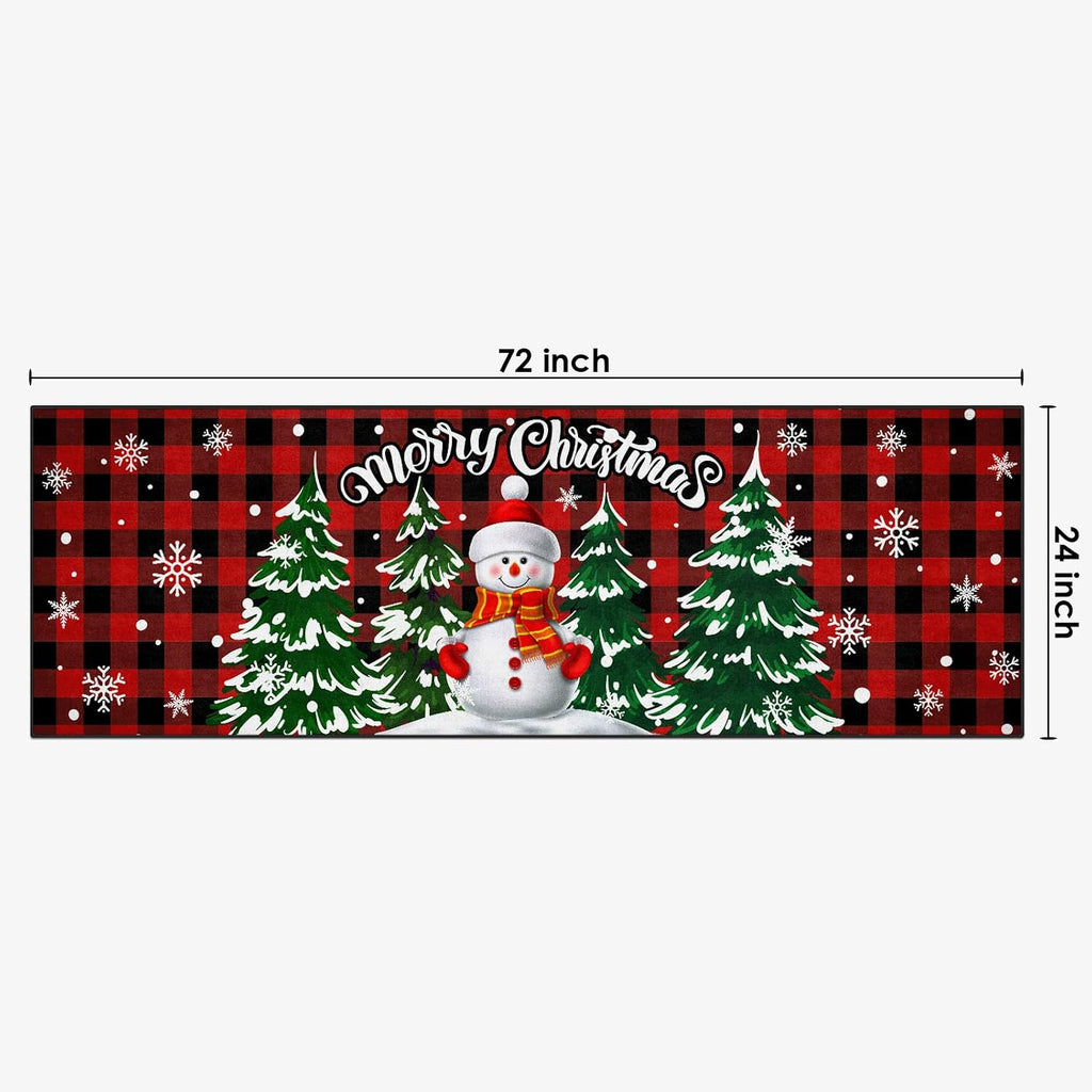 Area Rug Entry Runner Rug, 2' x 6', Christmas Plaid
