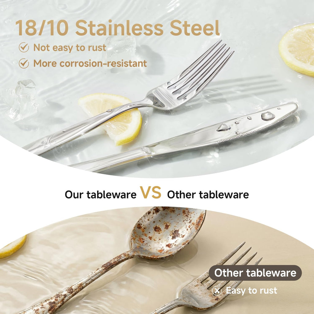 18/10 Stainless Steel Silverware Set for 4,20 Piece Flatware Set