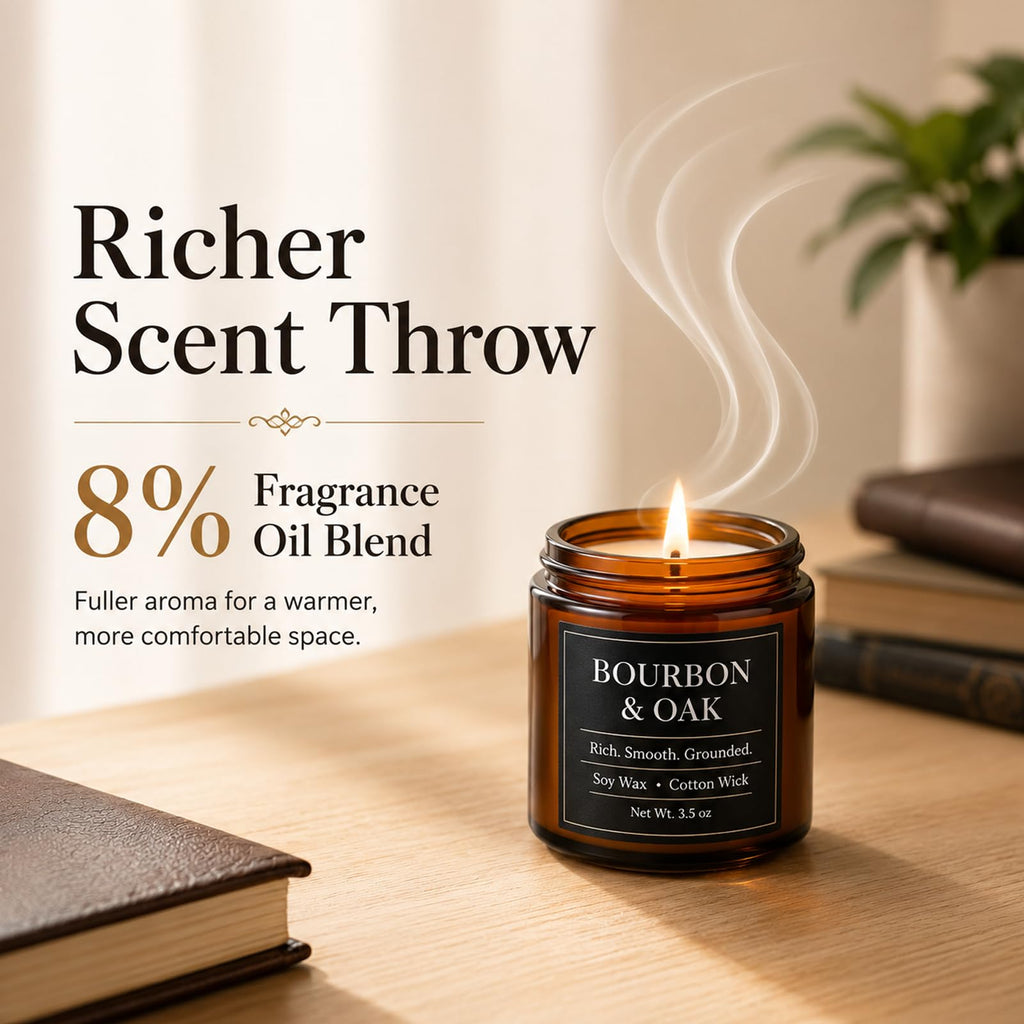 Scented Candles for Men, 6-Pack Soy Wax Gift Set, 6 Masculine Scents
