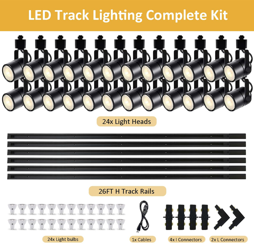 Plug in GU10 H Type LED Track Lighting Kits Dimmable Mobile Cart